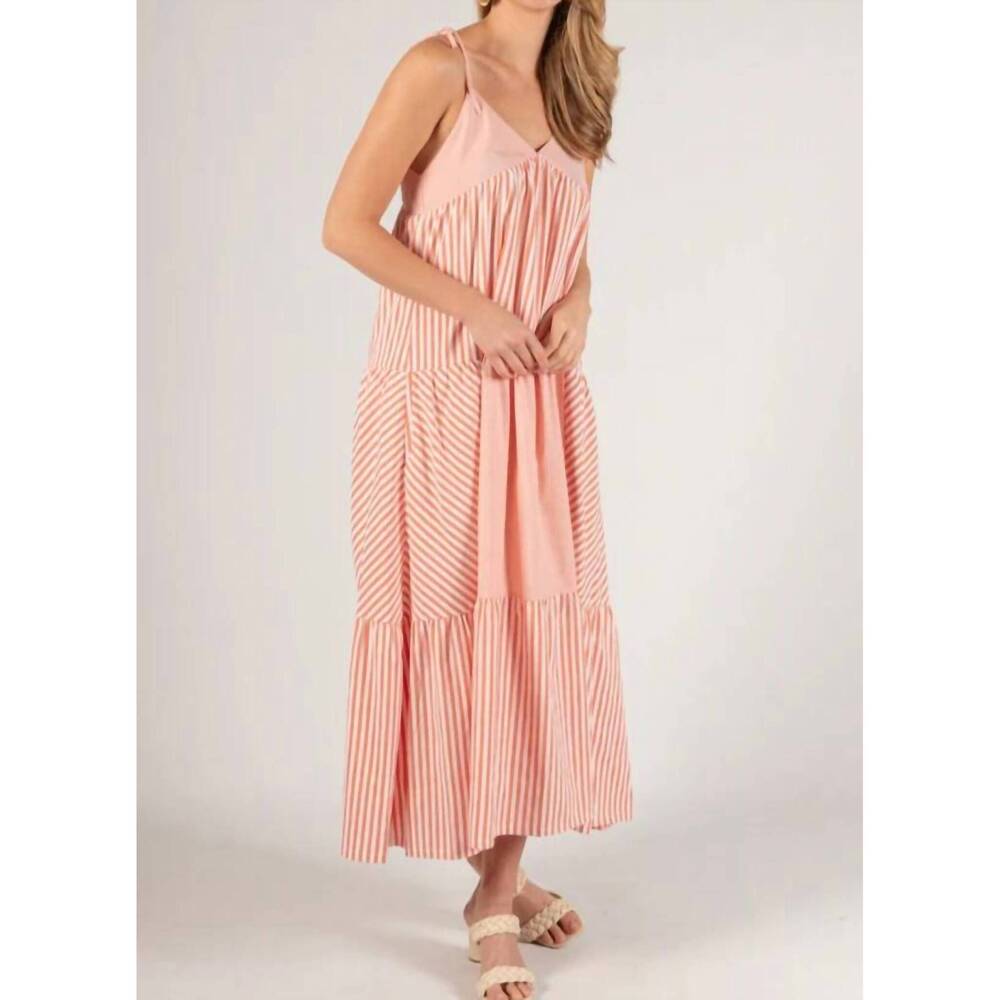 NEW BEFORE YOU COLLECTION georgiana striped maxi dress in orange creamsicle